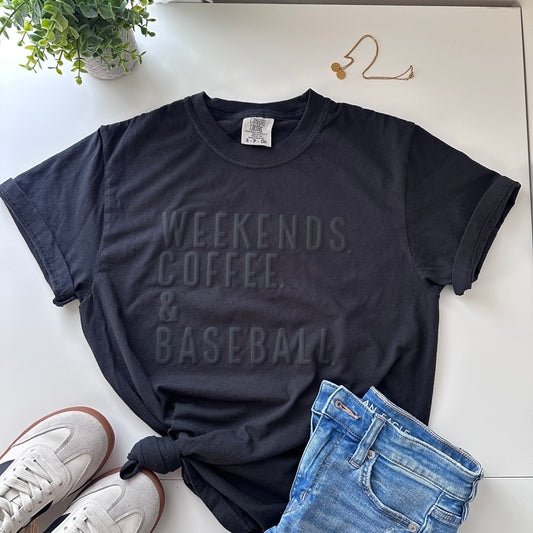 WEEKENDS COFFEE BASEBALL Puff Tshirt