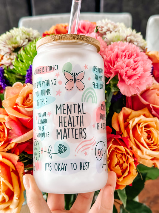 Mental Health matters Glass Tumbler