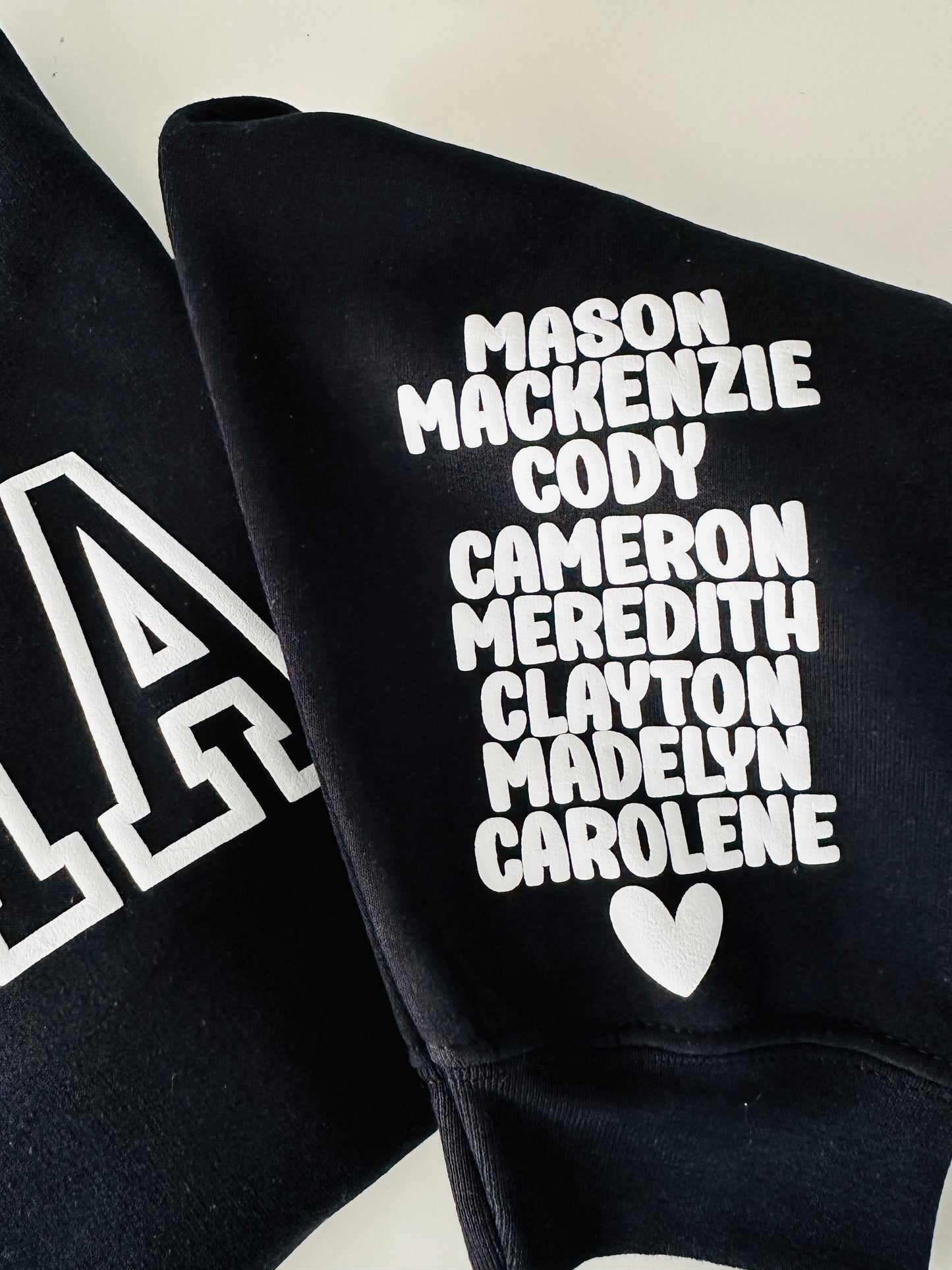 Mama Puff Print Sweatshirt with Children's name on Sleeve