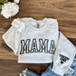 Mama Puff Print Sweatshirt with Children's name on Sleeve