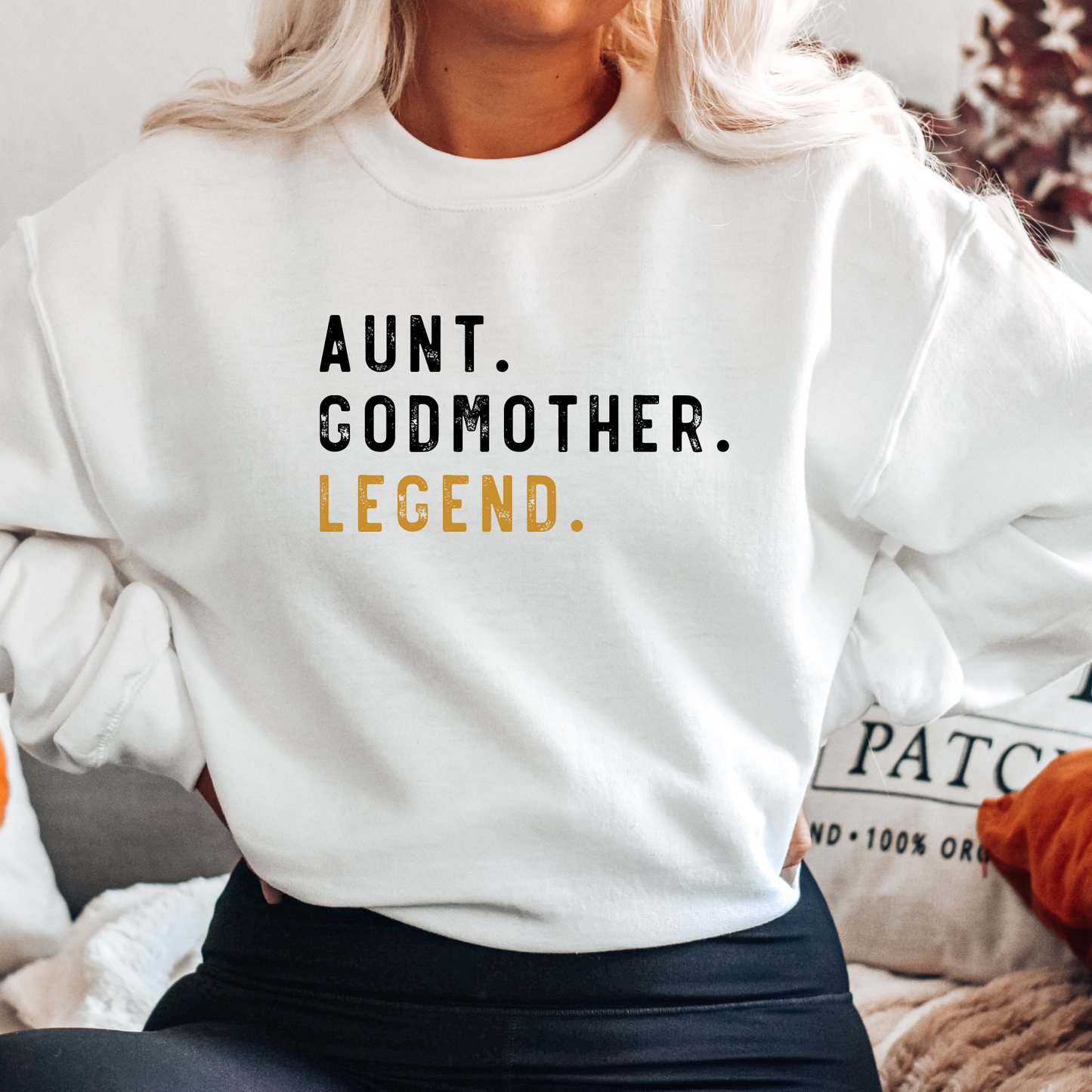 White AUNT GODMOTHER LEGEND Sweatshirt 