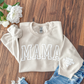 Mama Puff Print Sweatshirt with Children's name on Sleeve